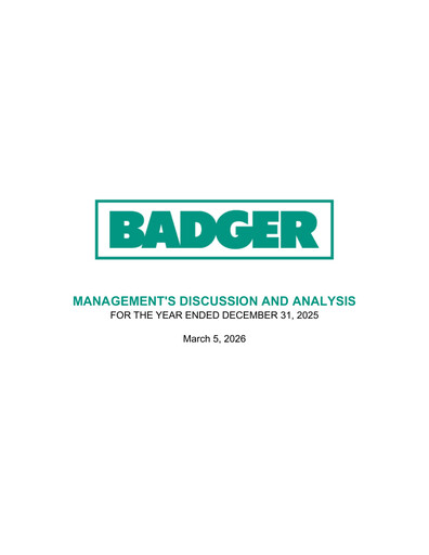 Thumbnail Badger Infrastructure Solutions Annual Report 2025