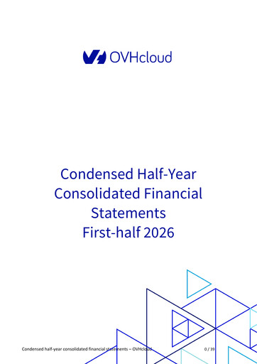 Thumbnail OVH Groupe Financial Statement 2026-h1