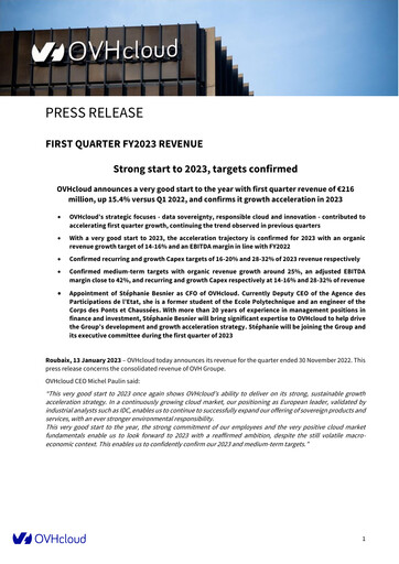 Thumbnail OVH Groupe Quarterly Report fy2023-q1
