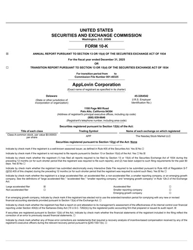 Miniature AppLovin Rapport annuel 2025
