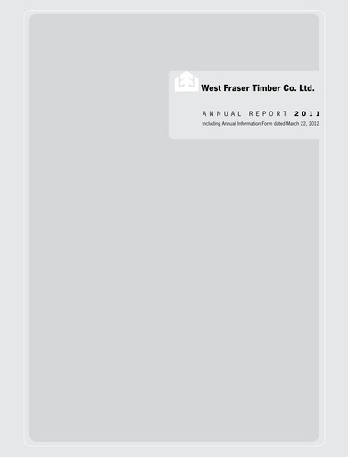 Vorschaubild West Fraser Timber Jahresbericht 2011