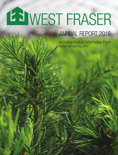 Vorschaubild West Fraser Timber Jahresbericht 2016