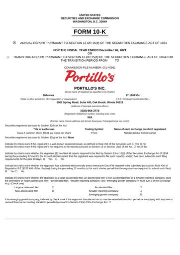 Thumbnail Portillo's Annual Report 2021