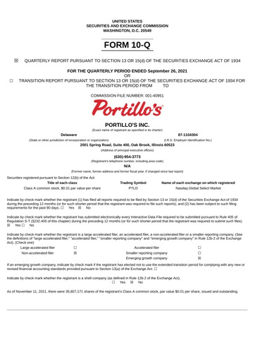 Thumbnail Portillo's Quarterly Report 2021-q3