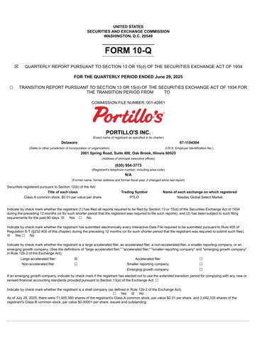 Miniature Portillo's Rapport trimestriel 2025-q2