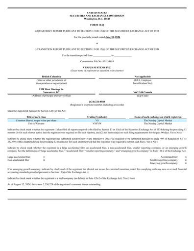 Thumbnail Versus Systems Quarterly Report 2024-q2