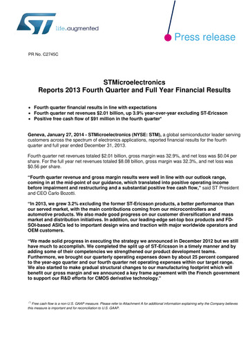 Thumbnail STMicroelectronics Quarterly Report 2013-q4