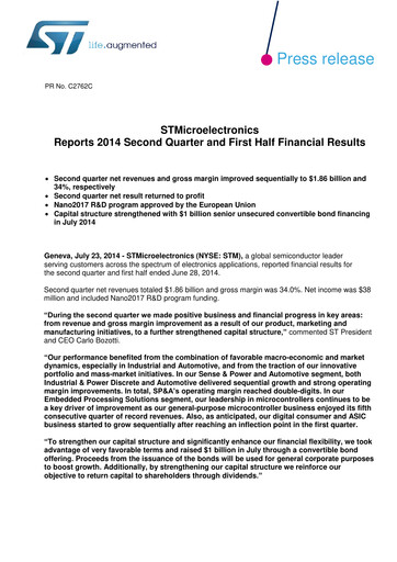 Thumbnail STMicroelectronics Quarterly Report 2014-q2