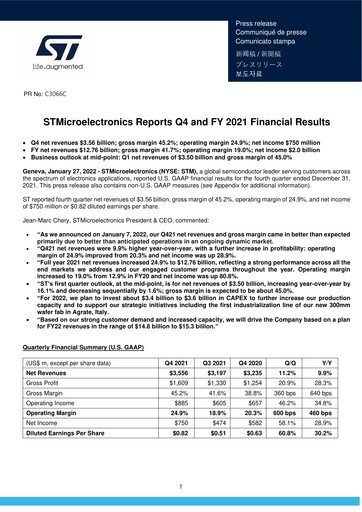 Thumbnail STMicroelectronics Quarterly Report 2021-q4