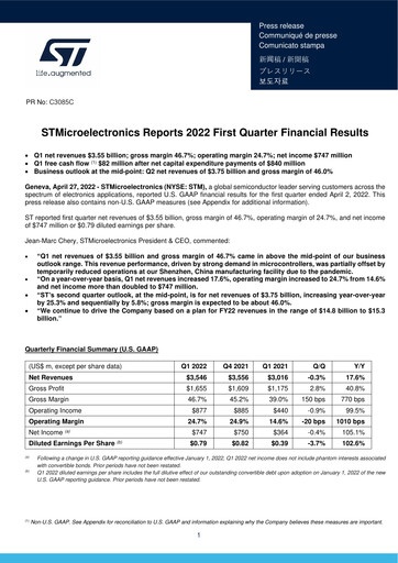 Thumbnail STMicroelectronics Quarterly Report 2022-q1