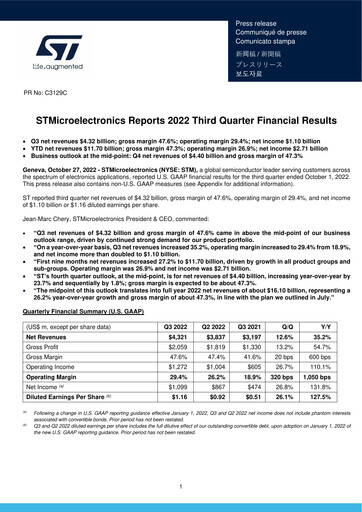 Thumbnail STMicroelectronics Quarterly Report 2022-q3