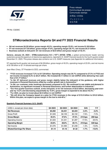 Thumbnail STMicroelectronics Quarterly Report 2023-q4