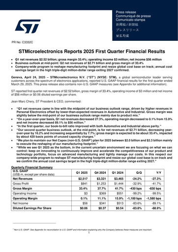 Thumbnail STMicroelectronics Quarterly Report 2025-q1
