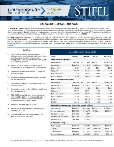 Thumbnail Stifel
 Quarterly Report 2025-q2