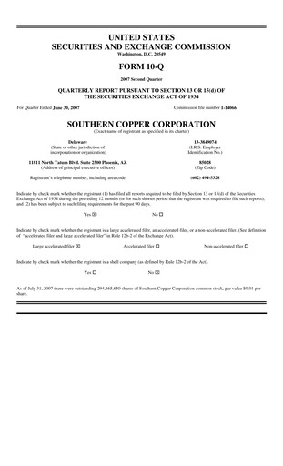 Thumbnail Southern Copper Quarterly Report 2007-q2