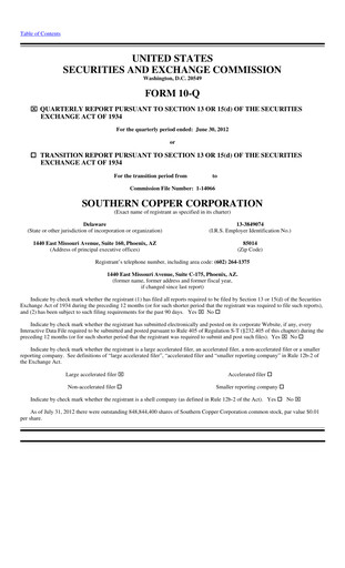 Thumbnail Southern Copper Quarterly Report 2012-q2