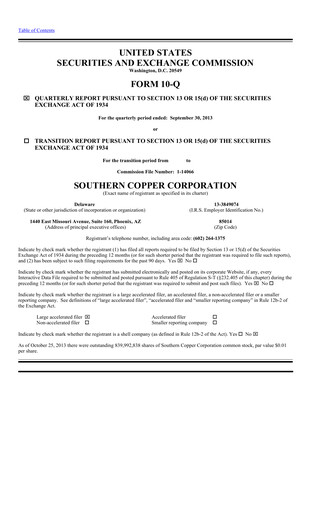 Thumbnail Southern Copper Quarterly Report 2013-q3