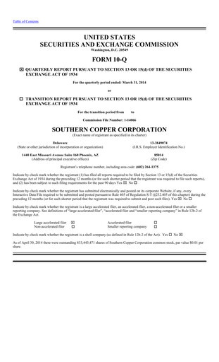 Thumbnail Southern Copper Quarterly Report 2014-q1