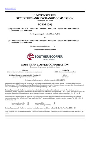 Thumbnail Southern Copper Quarterly Report 2015-q1