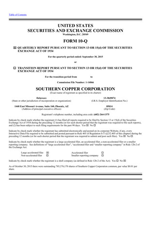 Thumbnail Southern Copper Quarterly Report 2015-q3