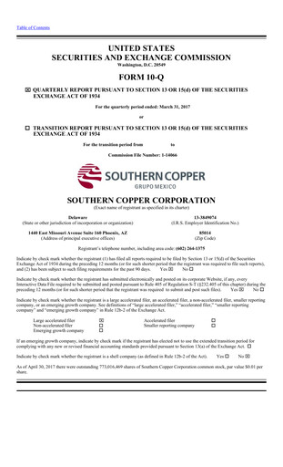 Thumbnail Southern Copper Quarterly Report 2017-q1