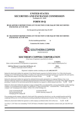 Thumbnail Southern Copper Quarterly Report 2017-q2