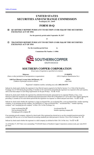 Thumbnail Southern Copper Quarterly Report 2017-q3