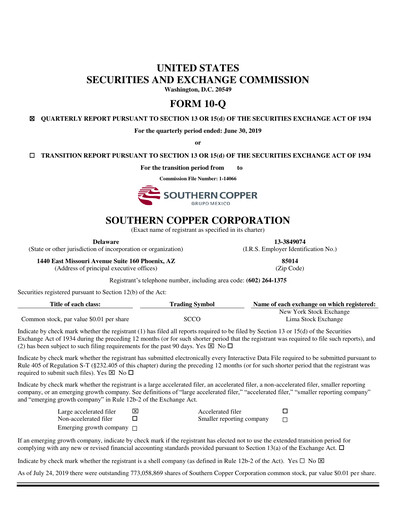 Thumbnail Southern Copper Quarterly Report 2019-q2
