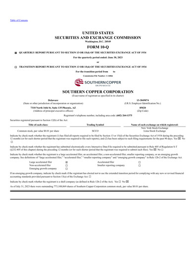 Thumbnail Southern Copper Quarterly Report 2023-q2