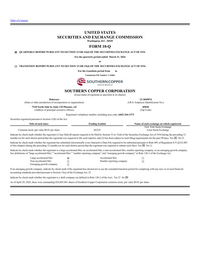 Thumbnail Southern Copper Quarterly Report 2026-q1