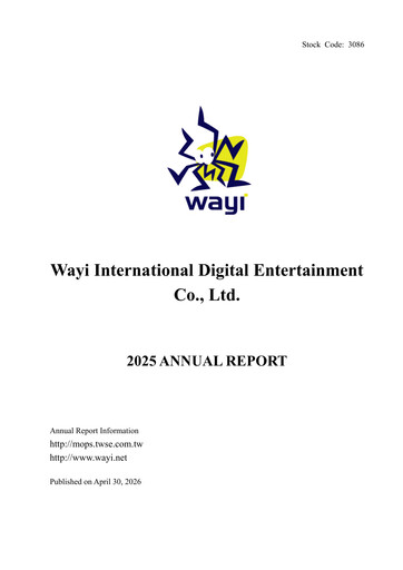 Miniature Wayi International Digital Entertainment Rapport annuel 2025