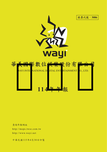 Miniature Wayi International Digital Entertainment Rapport annuel 2025