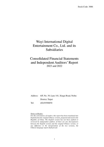 Thumbnail Wayi International Digital Entertainment Financial Statement 2023