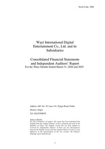 Vorschaubild Wayi International Digital Entertainment Quartalsbericht 2026-q1