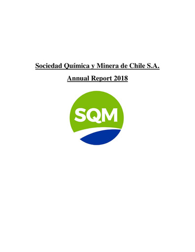 Thumbnail Sociedad Química y Minera Annual Report 2018