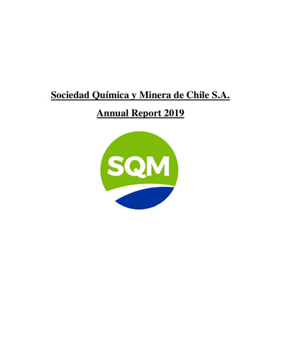 Thumbnail Sociedad Química y Minera Annual Report 2019