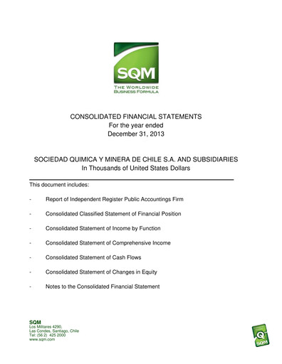 Thumbnail Sociedad Química y Minera Financial Statement 2013