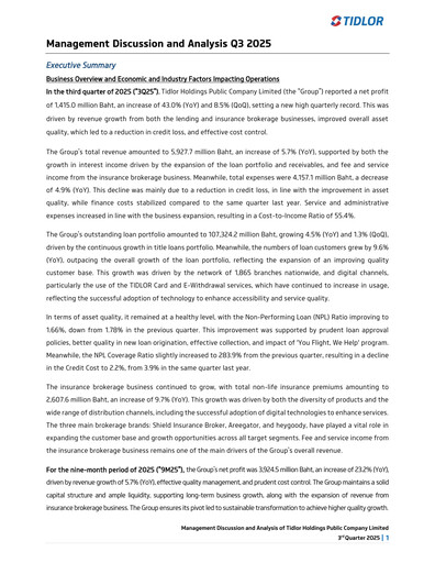 Miniature Ngern Tid Lor Rapport trimestriel 2025-q3