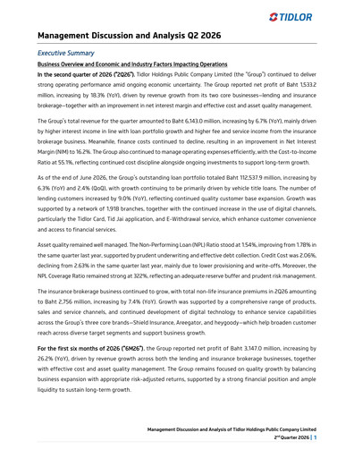 Miniature Ngern Tid Lor Rapport trimestriel 2026-q2