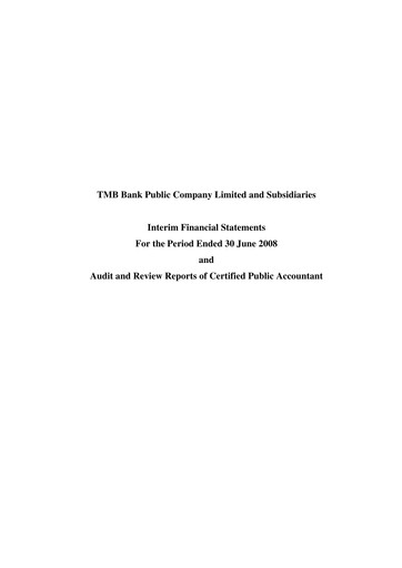 Vorschaubild TMBThanachart Bank (ttb)

 Halbjahresbericht 2008-h1