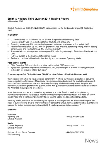 Thumbnail Smith & Nephew
 Quarterly Report 2017-q3