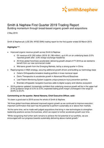 Thumbnail Smith & Nephew
 Quarterly Report 2019-q1