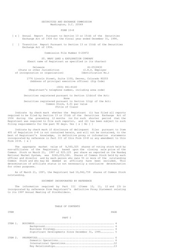Thumbnail SM Energy
 Annual Report 1996