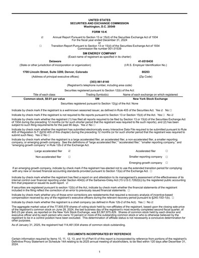 Thumbnail SM Energy
 Annual Report 2024