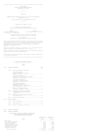 Thumbnail SM Energy
 Quarterly Report 2003-q3