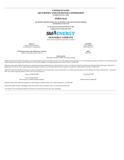 Thumbnail SM Energy
 Quarterly Report 2013-q1