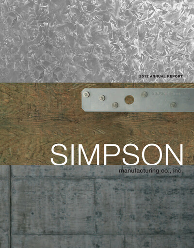 Thumbnail Simpson Manufacturing Company
 Annual Report 2012
