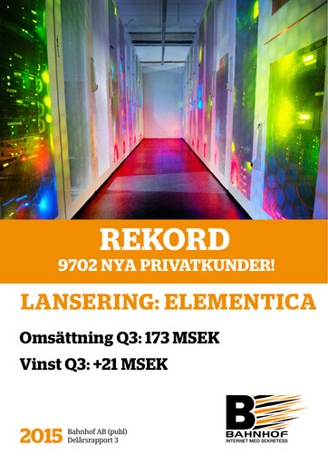Miniature Bahnhof AB Rapport trimestriel 2015-q3