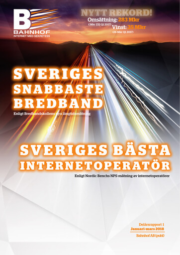 Miniature Bahnhof AB Rapport trimestriel 2018-q1