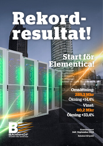 Miniature Bahnhof AB Rapport trimestriel 2018-q3